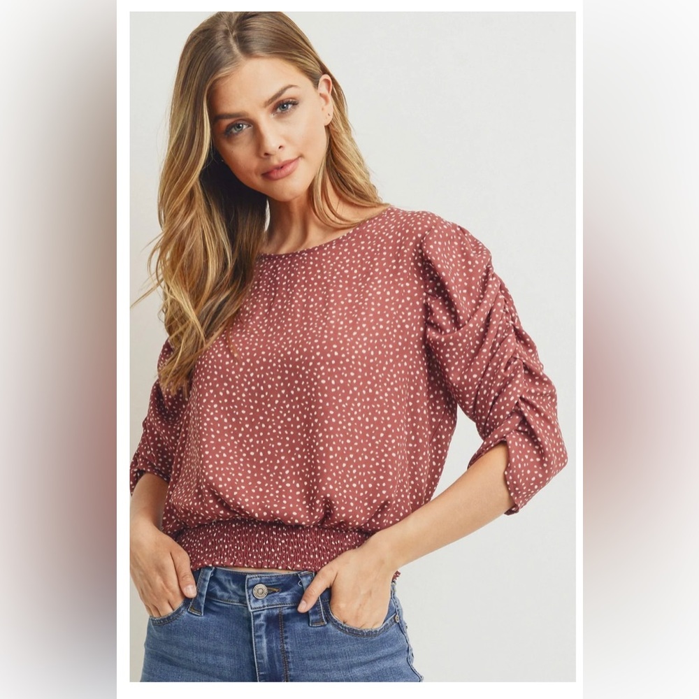 NWOT paper crane burgandy floral crop top